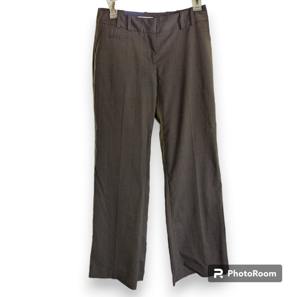 Ann Taylor Loft Petites Julie Gray Dress Trouser Pants Gray Plaid Stretch 2P